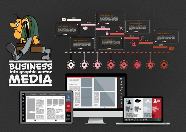 Elementos Infográficos Negócios Design Vetorial Visualização Dados — Vetor de Stock