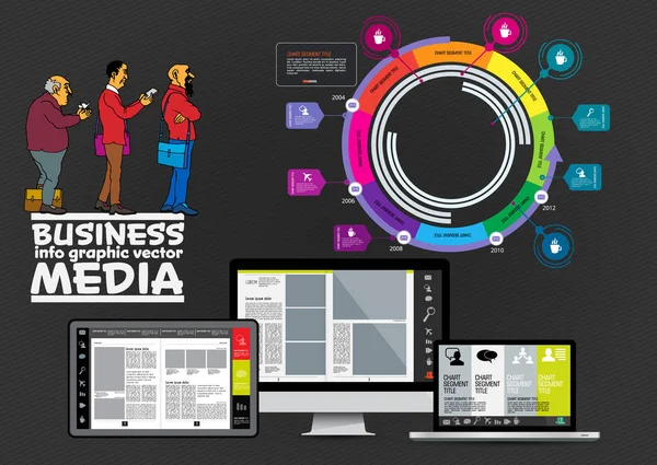 Elementos Infografía Empresarial Visualización Datos Diseño Vectorial — Archivo Imágenes Vectoriales