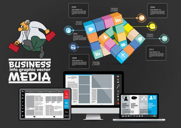 Elementos Infográficos Negócios Design Vetorial Visualização Dados — Vetor de Stock