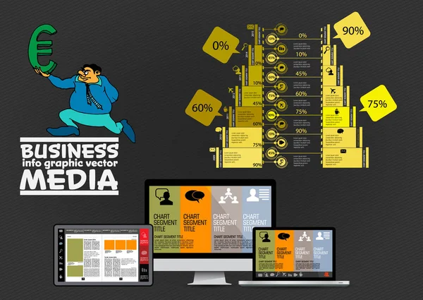 Elementos Infográficos Negócios Design Vetorial Visualização Dados — Vetor de Stock