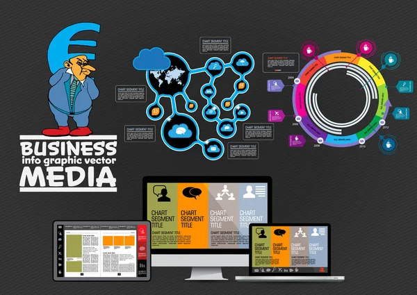 Elementos Infográficos Negócios Design Vetorial Visualização Dados — Vetor de Stock