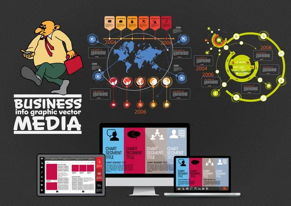 Elementos Infográficos Negócios Design Vetorial Visualização Dados — Vetor de Stock