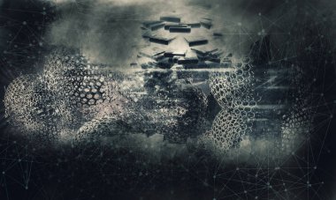 soyut teknoloji kavramı arka plan 3D render