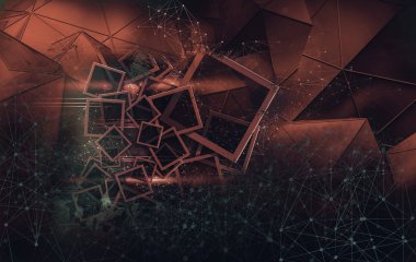 Soyut bağlantı yapısının 3d render