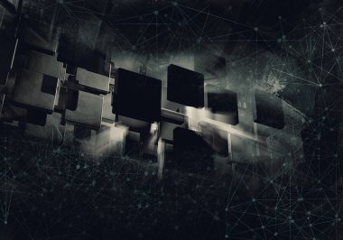 Soyut bağlantı yapısının 3d render