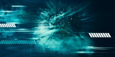 3D rendering of digital technology concept