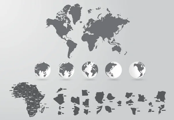 世界地図のベクトル図 — ストックベクタ