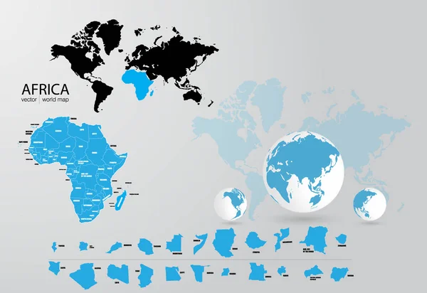 世界地図のベクトル図 — ストックベクタ