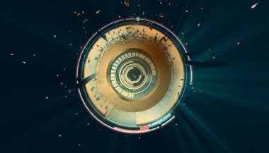 Soyut teknoloji dijital hi teknoloji kavramının 3d render