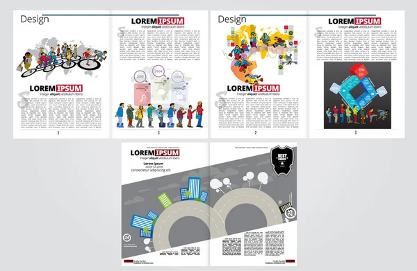 Revista Negócios Layout Brochura Fácil Editável — Vetor de Stock