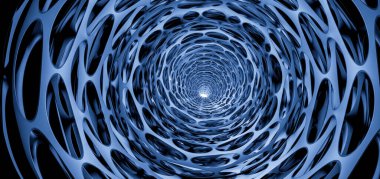 Soyut teknolojinin 3 boyutlu yorumlaması Dijital yüksek teknoloji arkaplanı