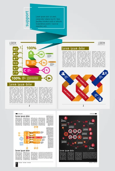 Brochure Grafiche Modelli Design Vettoriale — Vettoriale Stock