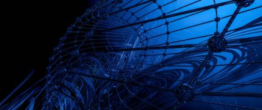 Kaotik yapının soyut üç boyutlu canlandırması. Bilim kurgu teknolojisi geçmişi.