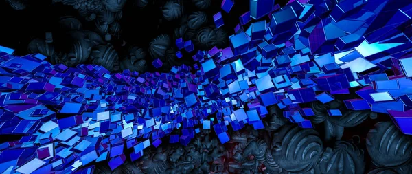 概要カオス構造の3次元描画 Sci Fi技術の背景 — ストック写真