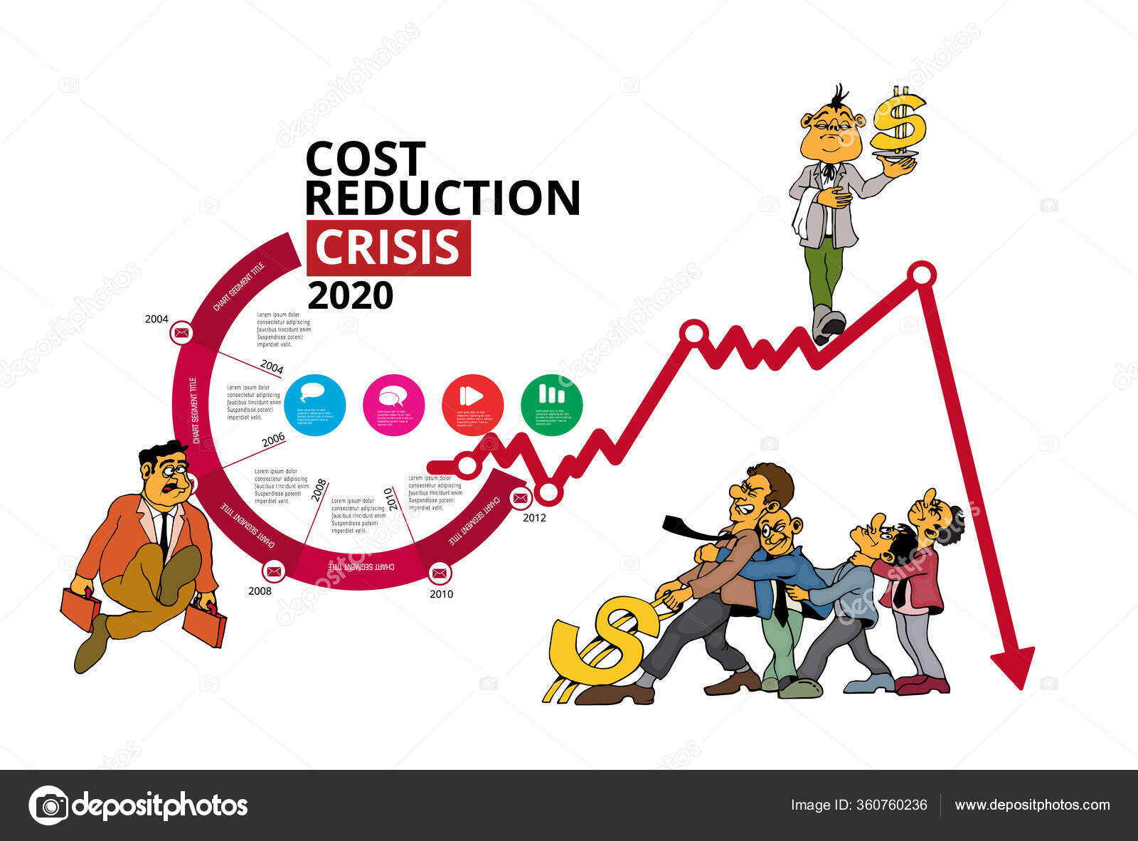 危机对全球经济和股票市场的影响金融危机概念说明图库矢量图©zeber2010 360760236