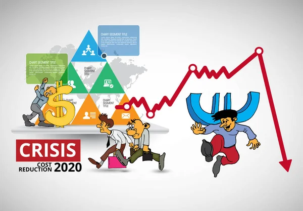 Impacto Crise Economia Global Nos Mercados Bolsistas Ilustração Conceito Crise — Vetor de Stock