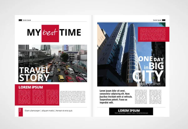 Afdrukken Magazine Brochure Lay Out Eenvoudig Bewerken — Stockvector