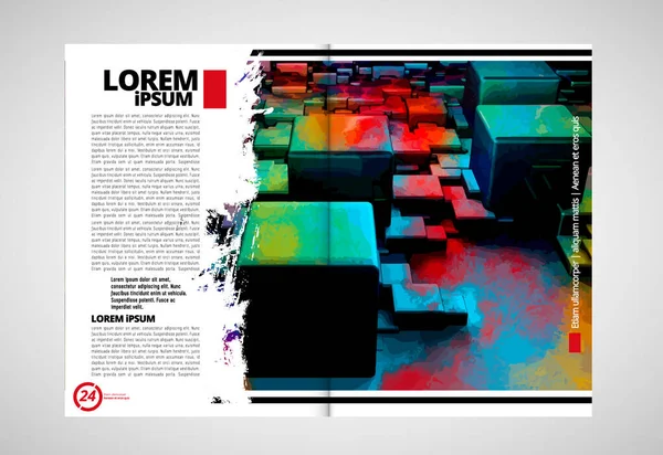 Magazine Impression Avec Concept Technologie Rendu Facile Modifier — Image vectorielle