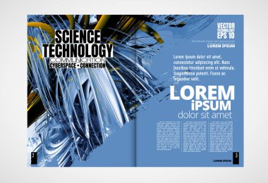 Broşür, dergi, broşür, broşür, 3 boyutlu tasarım teknolojisi kavramına sahip kitapçık tasarımı