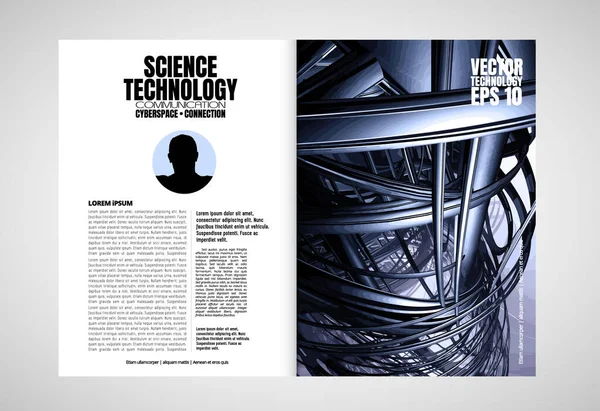 Design Sjablonen Voor Brochure Magazine Flyer Boekje Met Rendering Technologie — Stockvector