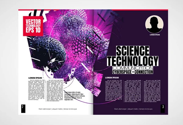 Moderne Vectorsjablonen Voor Brochure Magazine Flyer Boekje Met Rendering Technologie — Stockvector