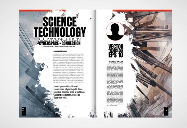 Moderne Vectorsjablonen Voor Brochure Magazine Flyer Boekje Met Rendering Technologie — Stockvector