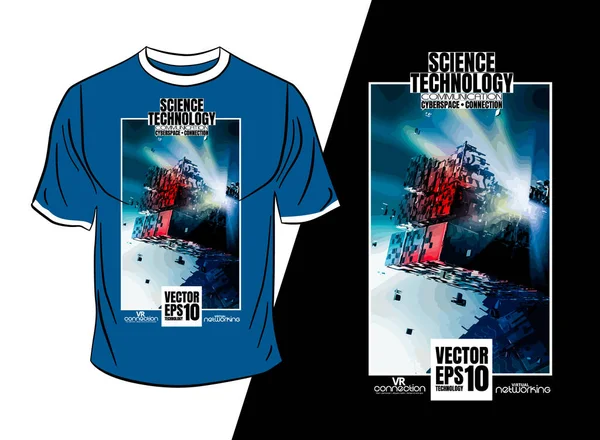 Shirt Design Abstract Technologie Concept Met Rendering Achtergrond — Stockvector