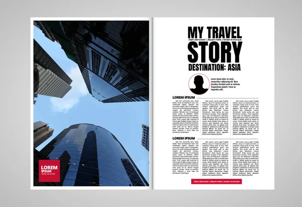 Printing Travel Magazine Brochure Layout Easy Editable — Stock Vector