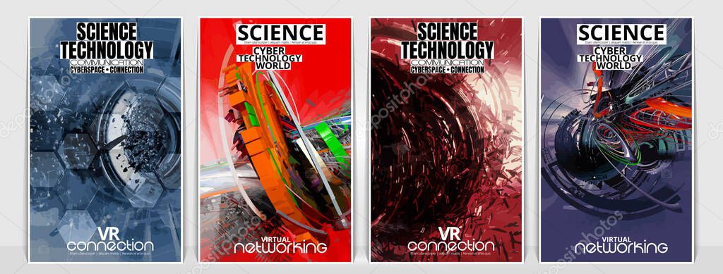Banner background of 3D rendering abstract technology digital hi tech concept