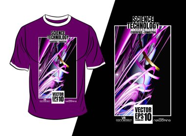 Tişört tasarımı, soyut teknoloji konsepti ve 3 boyutlu oluşturma arkaplanı