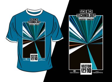 Tişört tasarımı, soyut teknoloji konsepti ve 3 boyutlu oluşturma arkaplanı
