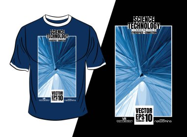 Tişört tasarımı, soyut teknoloji konsepti ve 3 boyutlu oluşturma arkaplanı