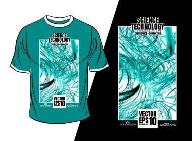 Tişört tasarımı, soyut teknoloji konsepti ve 3 boyutlu oluşturma arkaplanı