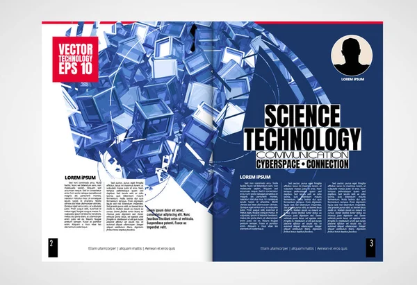 Moderne Vectorsjablonen Voor Brochure Magazine Flyer Boekje Met Rendering Technologie — Stockvector