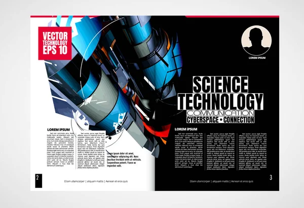 Moderne Vectorsjablonen Voor Brochure Magazine Flyer Boekje Met Rendering Technologie — Stockvector