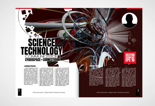 Moderne Vectorsjablonen Voor Brochure Magazine Flyer Boekje Met Rendering Technologie — Stockvector