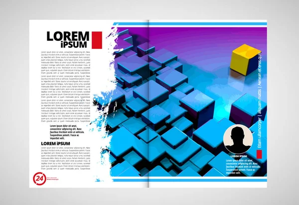 Designvorlagen Für Broschüre Magazin Flyer Booklet Mit Rendering Technologie Konzept — Stockvektor