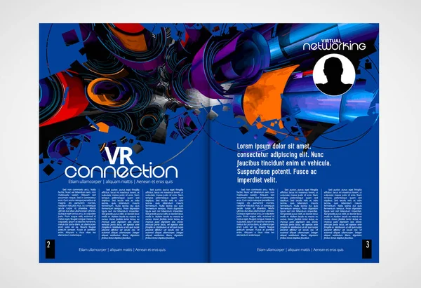 Design Templates Brochure Magazine Flyer Booklet Rendering Technology Concept — Stock Vector
