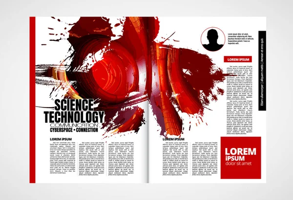 Printing Technology Magazine Met Rendering Achtergrond Eenvoudig Bewerken — Stockvector