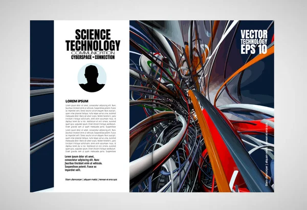 Design Sjablonen Voor Brochure Magazine Flyer Boekje Met Rendering Technologie — Stockvector
