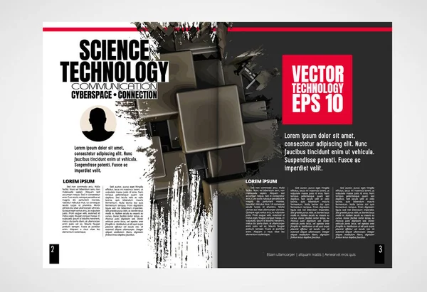 Modern Vector Templates Brochure Magazine Flyer Booklet Rendering Technology Concept — Stock Vector