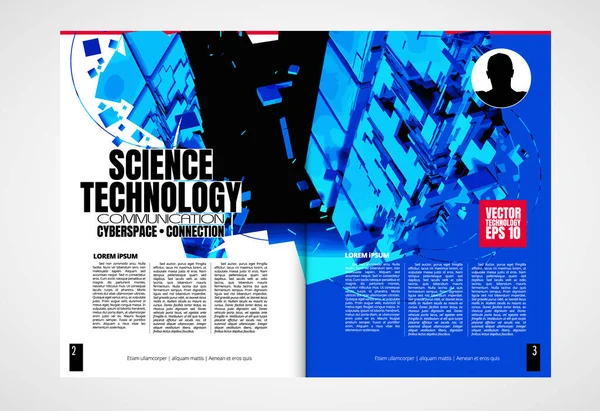 Moderne Vectorsjablonen Voor Brochure Magazine Flyer Boekje Met Rendering Technologie — Stockvector