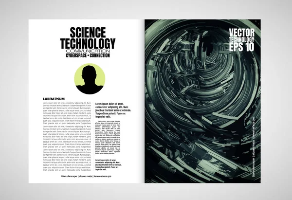 Moderne Vectorsjablonen Voor Brochure Magazine Flyer Boekje Met Rendering Technologie — Stockvector