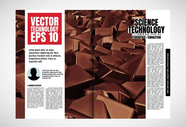 Design Templates Brochure Magazine Flyer Booklet Rendering Technology Concept — Stock Vector