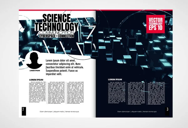 Design Sjablonen Voor Brochure Magazine Flyer Boekje Met Rendering Technologie — Stockvector