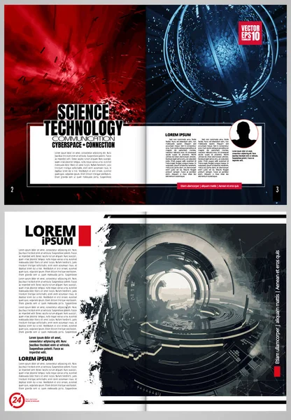 Broşür Dergi Broşür Broşür Boyutlu Tasarım Teknolojisi Kavramına Sahip Kitapçık — Stok Vektör