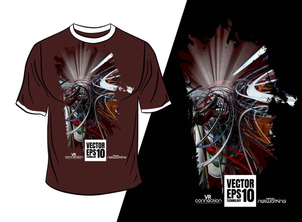 Vector Shirt Design Abstrakt Teknik Koncept Med Rendering Bakgrund — Stock vektor