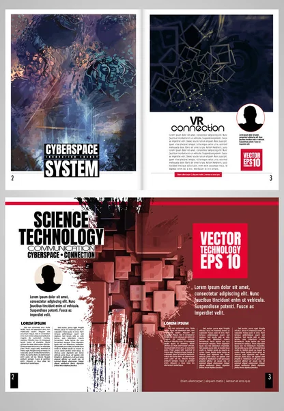 Modern Vector Templates Brochure Magazine Flyer Booklet Technology Concept Background — Stock Vector