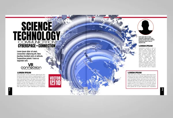 Modern Vector Templates Brochure Magazine Flyer Booklet Technology Concept Background — Stock Vector