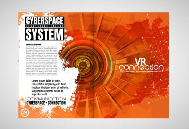 Broşür, dergi, broşür, broşür, arkaplanda teknoloji kavramı olan kitapçık için modern vektör şablonları